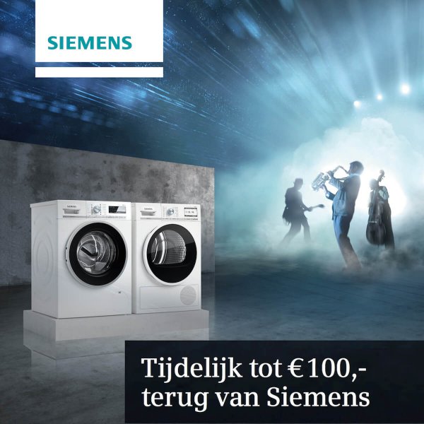 Cashback actie bij aankoop van Siemens wasmachine